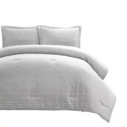 Discount Kirklands Home Clipped Stripe 3-pc. Full/Queen Comforter Set Gray