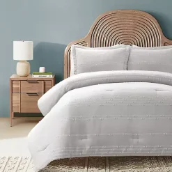 Discount Kirklands Home Clipped Stripe 3-pc. Full/Queen Comforter Set Gray
