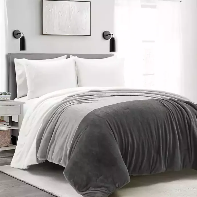 Online Kirklands Home Color Block 3-pc. Full/Queen Comforter Set Gray