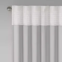 Clearance Kirklands Home Gray Color Block Striped Curtain Panel, 84 in.