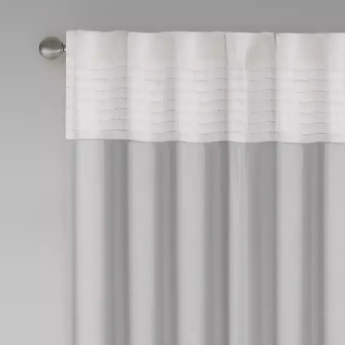Clearance Kirklands Home Gray Color Block Striped Curtain Panel, 84 in.