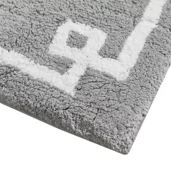 New Kirklands Home Cotton Tufted Bath Mat with Border, 30 in. Gray