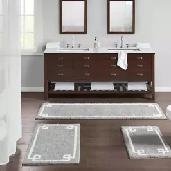 Sale Kirklands Home Cotton Tufted Bath Mat with Border, 40 in. Gray