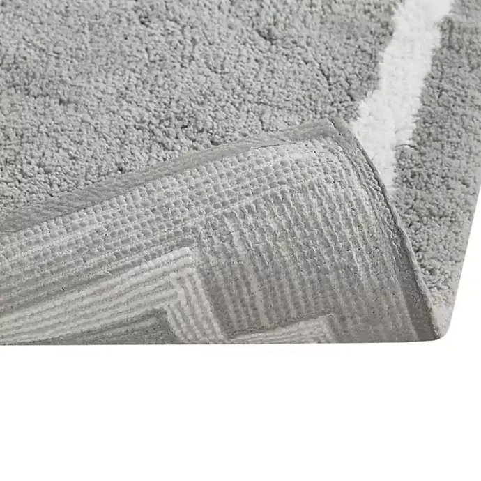 Sale Kirklands Home Cotton Tufted Bath Mat with Border, 40 in. Gray