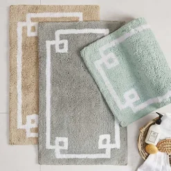 Sale Kirklands Home Cotton Tufted Bath Mat with Border, 40 in. Gray
