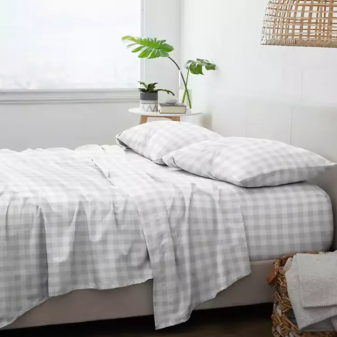 Best Kirklands Home Gray Country Plaid 3-pc. Twin Sheet Set