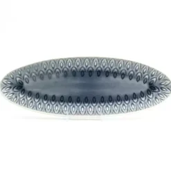 Outlet Kirklands Home Crackle Glaze Peacock Appetizer Platter Gray