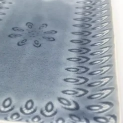 Outlet Kirklands Home Crackle Glaze Peacock Rectangular Platter Gray