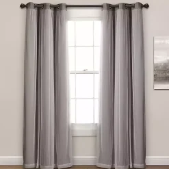 Clearance Kirklands Home Curtain Panel Set with Overlay, 84 in. Gray