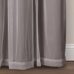 Clearance Kirklands Home Curtain Panel Set with Overlay, 95 in. Gray