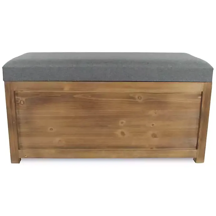 New Kirklands Home Cushioned Storage Benches, Set of 2 Gray
