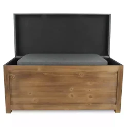 New Kirklands Home Cushioned Storage Benches, Set of 2 Gray