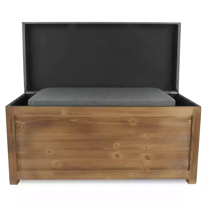 New Kirklands Home Cushioned Storage Benches, Set of 2 Gray