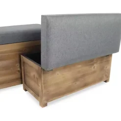 New Kirklands Home Cushioned Storage Benches, Set of 2 Gray