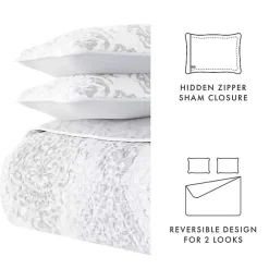 Outlet Kirklands Home Gray Damask Reversible 2-pc. Twin Quilt Set