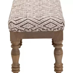 New Kirklands Home Gray Diamond Upholstered Ottoman