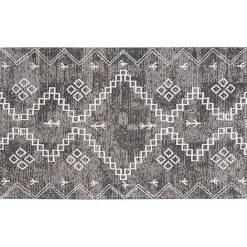 Outlet Kirklands Home Gray Distressed Geo Markings Accent Rug, 2x3