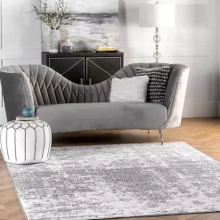 Sale Kirklands Home Gray Distressed Power Loomed Area Rug, 10x14