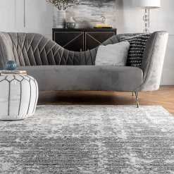 Sale Kirklands Home Gray Distressed Power Loomed Area Rug, 10x14
