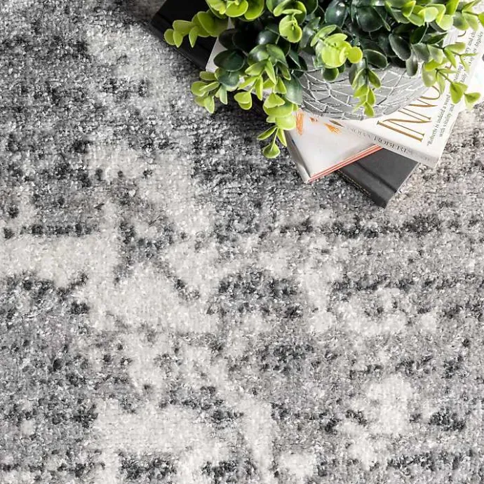 Sale Kirklands Home Gray Distressed Power Loomed Area Rug, 10x14