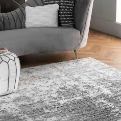 Hot Kirklands Home Gray Distressed Power Loomed Area Rug, 8x12