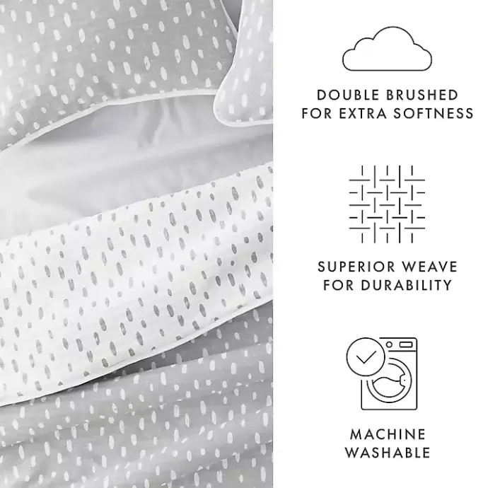 New Kirklands Home Gray Dotted Reversible 2-pc. Twin Quilt Set