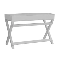 New Kirklands Home 2-Drawer X-Frame Desk Gray