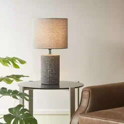 Outlet Kirklands Home Embossed Ceramic Bayard Table Lamp Gray