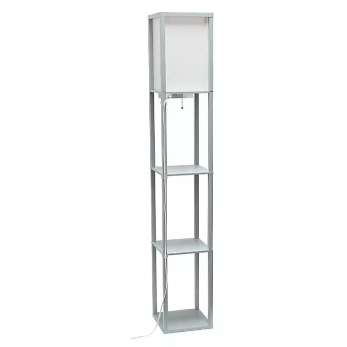 Hot Kirklands Home Etagere Shelf Charging Floor Lamp Gray