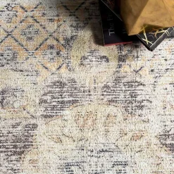 Outlet Kirklands Home Gray Faded Medallion Washable Area Rug, 4x6