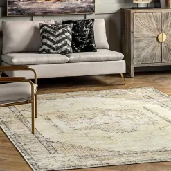Online Kirklands Home Gray Faded Medallion Washable Area Rug, 5x8