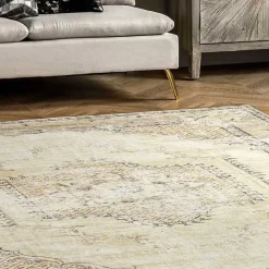 Online Kirklands Home Gray Faded Medallion Washable Area Rug, 5x8