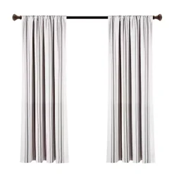 Sale Kirklands Home Gray Farmhouse Stripe Curtain Panels, Set of 2