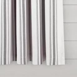 Sale Kirklands Home Gray Farmhouse Stripe Curtain Panels, Set of 2