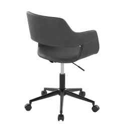 Kirklands Home Faux Leather & Black Marshall Office Chair Gray