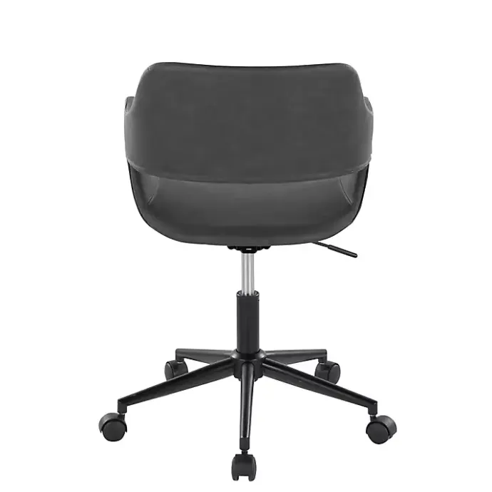 Kirklands Home Faux Leather & Black Marshall Office Chair Gray
