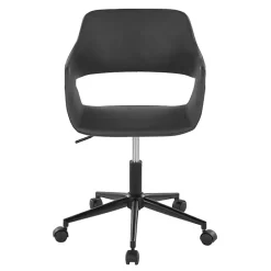 Kirklands Home Faux Leather & Black Marshall Office Chair Gray