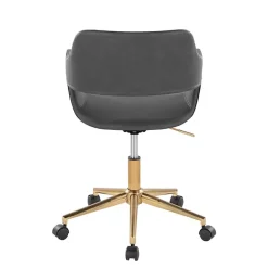 Online Kirklands Home Faux Leather & Gold Marshall Office Chair Gray