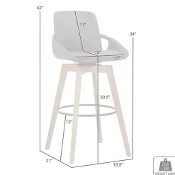 Discount Kirklands Home Faux Leather Baylor Swivel Bar Stool Gray