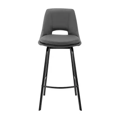 Best Kirklands Home Faux Leather Carise Swivel Counter Stool Gray
