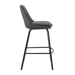 Best Kirklands Home Faux Leather Carise Swivel Counter Stool Gray