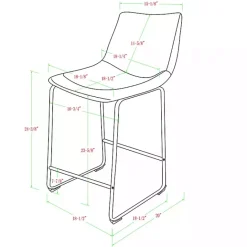Hot Kirklands Home Faux Leather Counter Stools, Set of 2 Gray