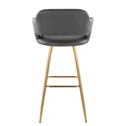 Sale Kirklands Home Faux Leather Marge Bar Stools, Set of 2 Gray