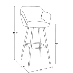 Sale Kirklands Home Faux Leather Marge Bar Stools, Set of 2 Gray