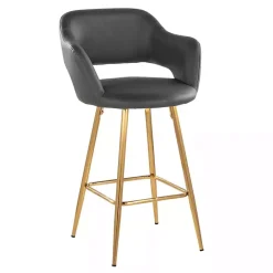 New Kirklands Home Faux Leather Marge Counter Stools, Set of 2 Gray