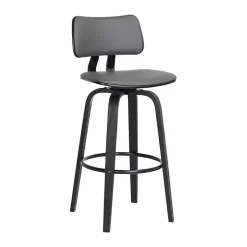 Outlet Kirklands Home Faux Leather Pico Swivel Counter Stool Gray