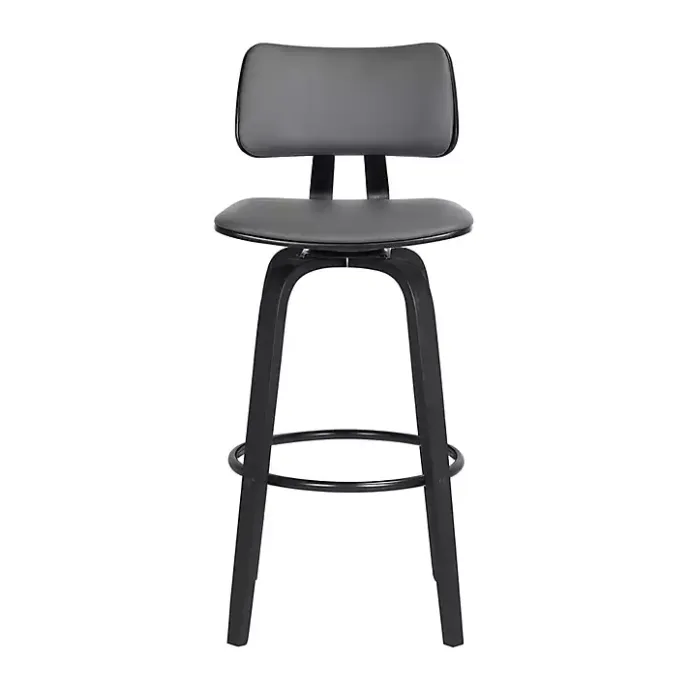 Outlet Kirklands Home Faux Leather Pico Swivel Counter Stool Gray