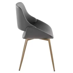Clearance Kirklands Home Faux Leather Scooped Accent Chairs, Set of 2 Gray