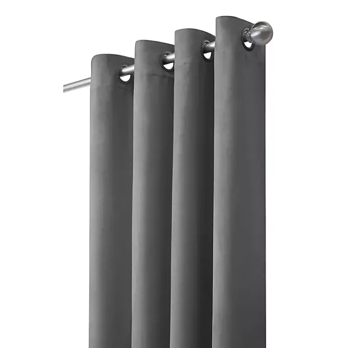 Discount Kirklands Home Faux Suede Blackout Curtain Panel, 63 in. Gray