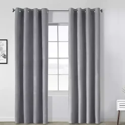 Kirklands Home Faux Suede Blackout Curtain Panel, 95 in. Gray
